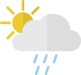 Intermittent precipitation, usually of short duration.