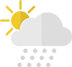 Ciel partiellement nuageux et Pr�cipitations sous forme de neige.