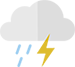 Presence of thunder, lightning, and precipitation.