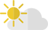 Partly cloudy sky with clearings.