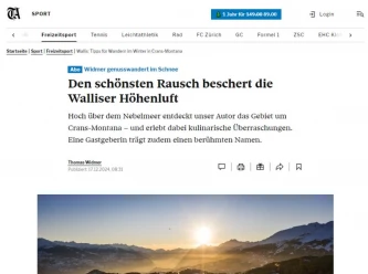 Den sch�nsten Rausch beschert die Walliser H�henluft