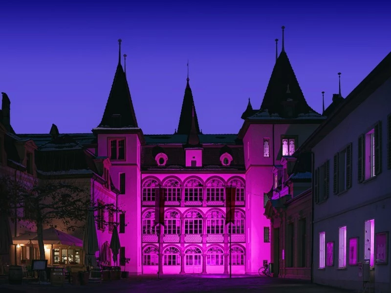 H&ocirc;tel de Ville de Sierre en rose