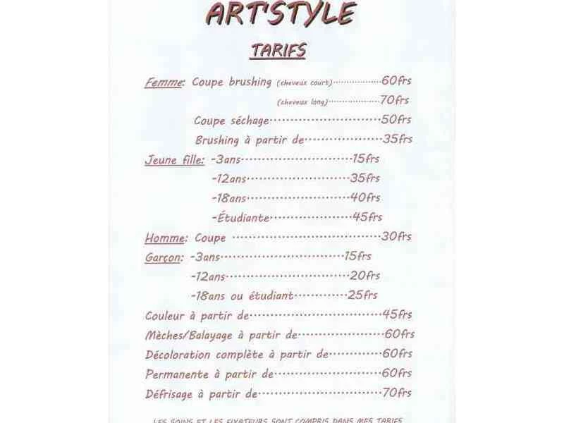 liste de prix