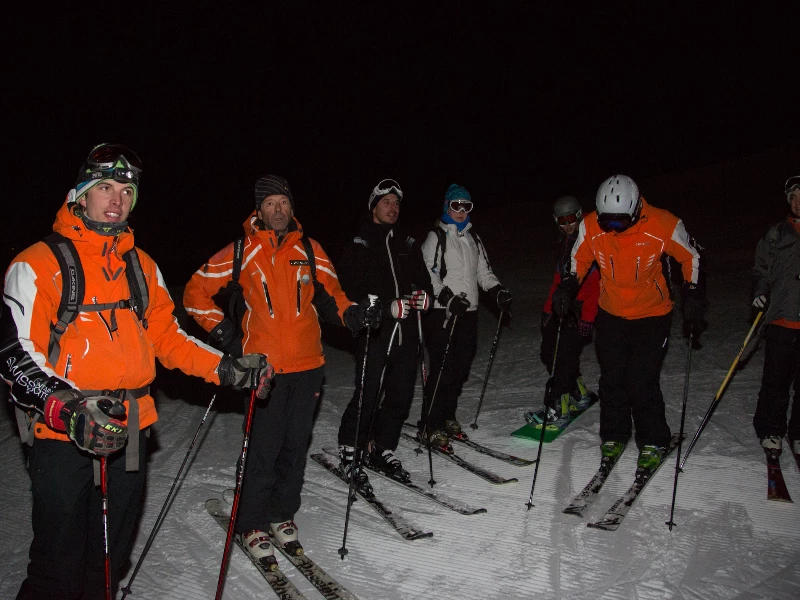 Descente � ski nocturne + fondue